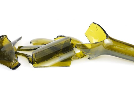 Broken glass bottle