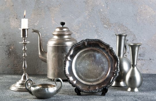 A collection of silver items